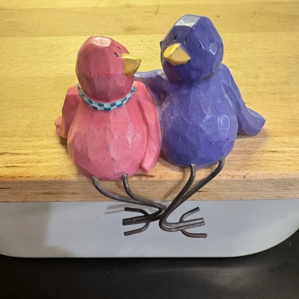 Love Birds‎ Russ Berrie Tweet vintage Shelf Sitter Hook EUC Clean